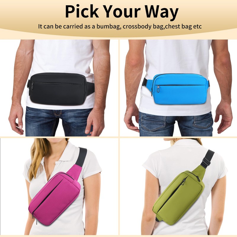 Bum Bag Fanny Pack Men Women Large Capacity,Waterproof Bumbags with
