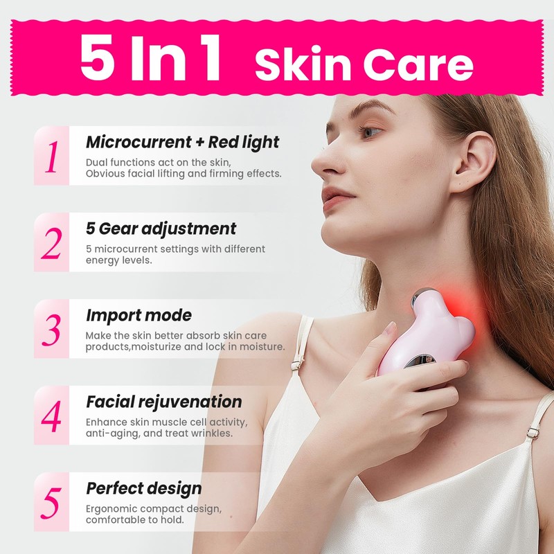 Hunvva Microcurrent Facial Device,Latest Red Light Technology,Enhances The Ability to