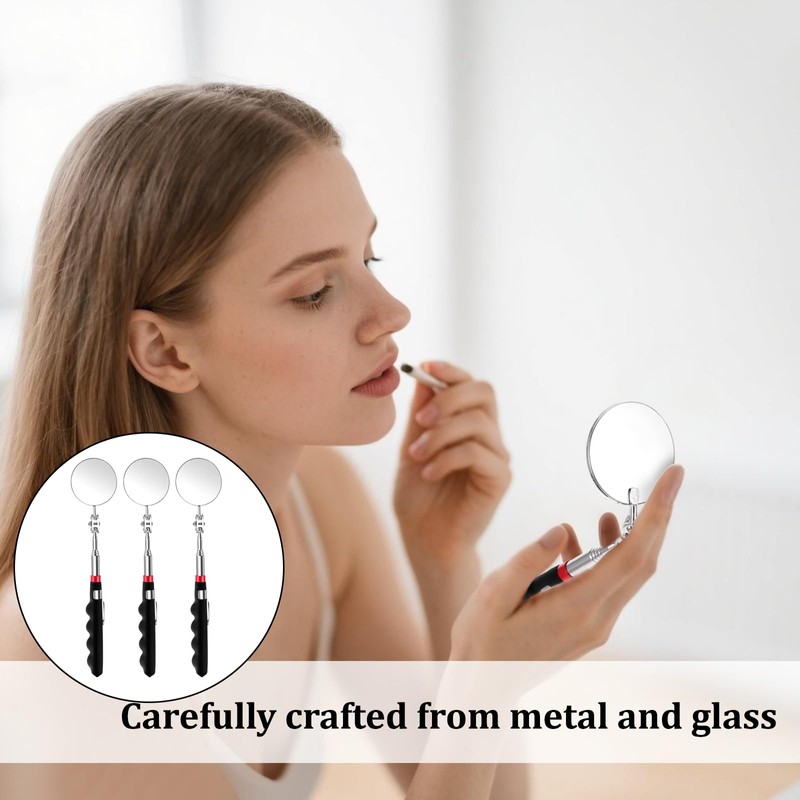 12 Pcs Telescoping Inspection Mirror Retractable Mechanical Mirrors Long Handle