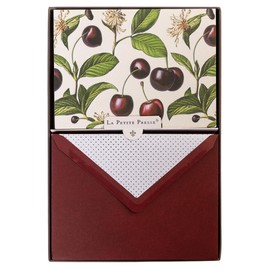 Graphique Cerise Designer Cards Luxe Collection, Silver Foil Embossed Stationary Boxed Set, 10 Blank Cards with 11 Envelopes, All Occasion Greetings, 5.25" x 3.8"