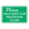 Please Help Keep Our Restroom Clean Wall Door Sign -