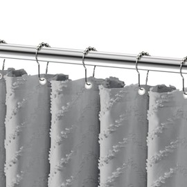 Cortina de Baño para Ducha, Cortina de Ducha Tipo Gofre, Cortina de Regadera de Tela de Algodón Mezcla con Tejido de y Ojales de Metal Resistentes Al Óxido, Impermeable para Hogar, Hotel Baño