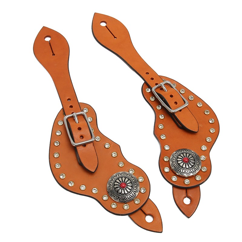 Spur Strap Artificial Leather Adjustable Western Spur Strap with Buckle