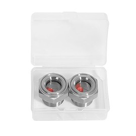1/2" NPT Male 304 Stainless Steel Oil Sight Glass Hex Head Sight Plug Liquid Level Gauge Oil Indicator Sight Window for Air Compressor Hydraulic Tank (2pcs 1/2" NPT Stainless Steel with Baffle)