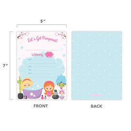 Spa Day Style 1 Happy Birthday Invitations Invite Cards (10 Count) With Envelopes Boys Girls Kids Party (10ct)