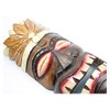 Artisanal Tiki Mask Height 30 cm Wooden Feather Design Polynesia