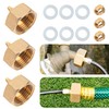 Hourleey Garden Hose Adapter, Brass Standard 3/4" Female Thread to
