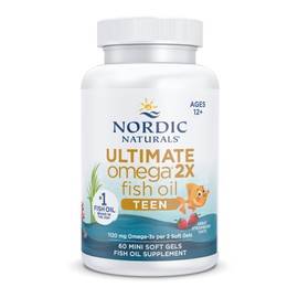 Nordic Naturals Nordic?Naturals Ultimate Omega?2X Teen 1120?mg C Lemon Flavor, 60 Mini Soft Gels C High-Potency Omega?3 for Teens
