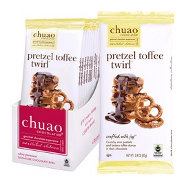 Chuao Chocolatier Pretzel Toffee Dark Chocolate Bars | Gourmet Caramel Chocolate Artisan European No Preservatives | For Gift Baskets, Christmas, Valentines Day, Gifts for Women, Men, Birthday, Thank You, Care Package | 10 Pack