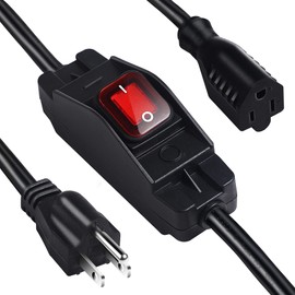 Makevivi Outdoor Extension Cord with Switch On/Off Waterproof Switch 3 Prong Extension Cord with Inline Cord Switch, Heavy Duty Extension Cord 125v/250v Black Sjtw Extension Cord(25 Ft, Black)
