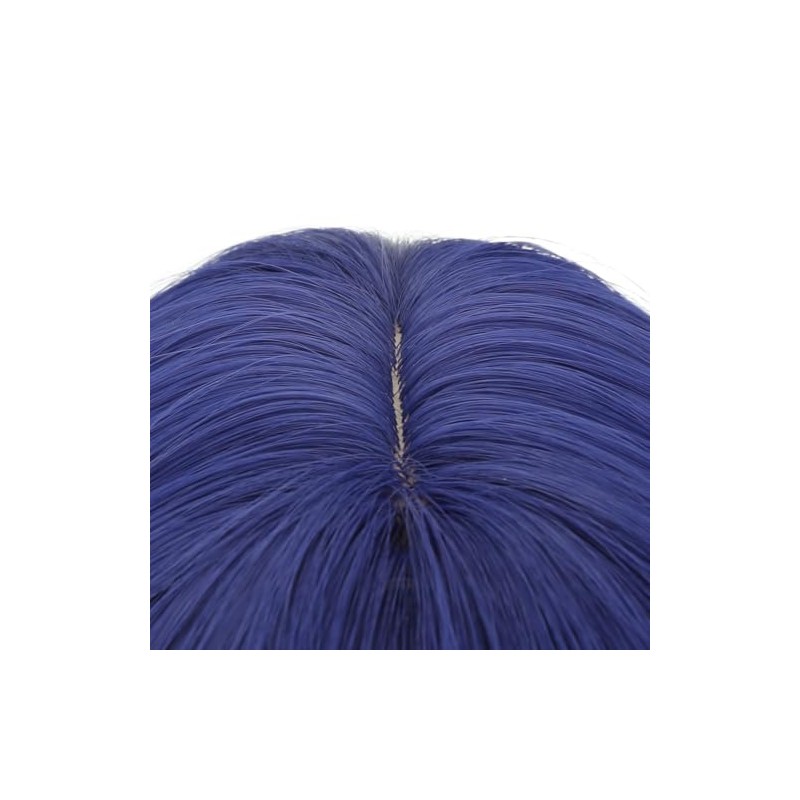 Navy Blue Wig Short Curly Synthetic Wig with Bangs for
