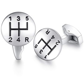 HONEY BEAR Herren Manschettenknöpfe Hochzeit Cufflinks Brennstoffmesser - Form Manschettenknopf Silber Edelstahl,MEHRWEG