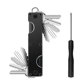 Leseogye Key Organiser, Minimalist Innovative Key Holder with Screwdriver, Portable Aluminum Alloy Key Organiser Keyring, Secures 10-12 Keys