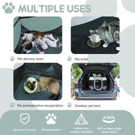 Small Dog Playpen, Puppy Pet Cat Playpen Indoor for Small Dogs/Cats/Rabbits, Dog Tent Crates Cage Indoor/Outdoor, Portable Pop Up Dog Kennel with Carrying Case (Grey, Small with Pad)