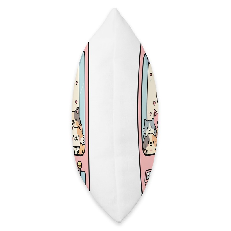 Kawaii Cat Toy Crane Claw Machine Throw Pillow