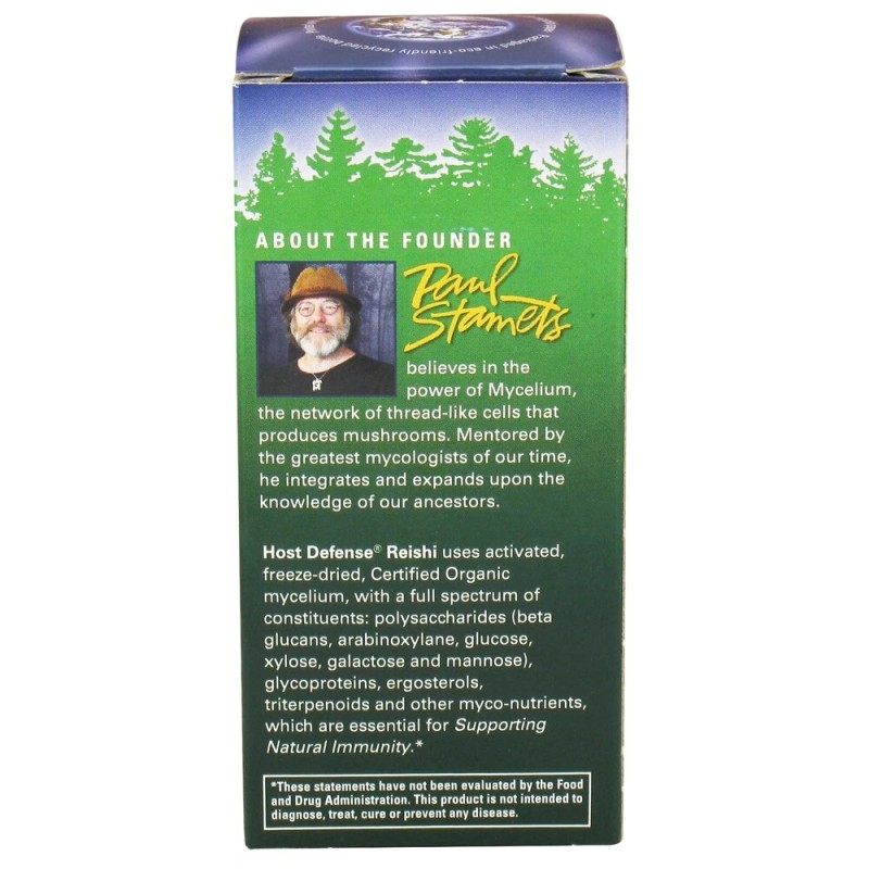 Fungi Perfecti Host Defense Reishi General Wellness Support, 60 Vegetarian