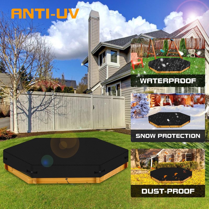 Hexagon Sandpit Cover, 600D Oxford Fabric Sandpit Tarpaulin, Protective Cover
