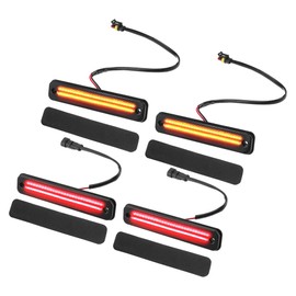 A ABSOPRO LED Side Marker Light 25952319 Front Rear Turn Signal Lights Fender Sidemarker Lamps for Hummer H2 Black Lens Amber Red LED Light 2 Pair