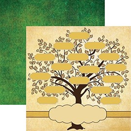 Reminisce Family Tree Double-Sided Cardstock, 12"X12", White, Cardstock, Family Tree