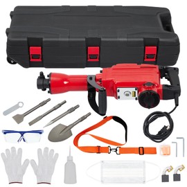 Electric Jack Hammer, 2200W Heavy-Duty Concrete Breaker Tool Kit with 4-Piece Chisels Bit Set