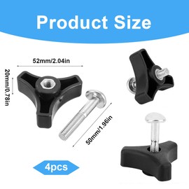 WUSJCOF 4 Stück Rasenmäher-Dreieck Schraube Mutter, Rasenmäher-Griff-Flügelmutter, Gartenwerkzeuge für Rasenmäher, Rasenmäher Griff Knöpfe Mutter Bolt, Passend für Die Meisten Rasenmähermodelle