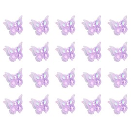 Mini Butterfly Hair Clips 20Pcs Tiny Glitter 90s Hair Claws Hair Pins Accessories for Women Girls (Purple)