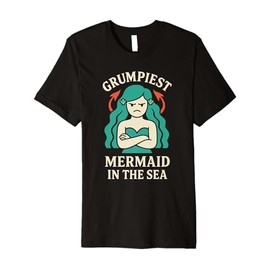 Grumpy Mermaid Sarcastic Sea Witch Ocean Humor Coastal Gift Premium T-Shirt