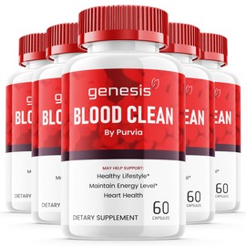 Purvia (5 Pack) Genesis Blood Clean Capsules Strength Formula Maximum Overall Wellness