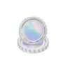 50 Pack Silver Scalloped 7 Inch Paper Plates, Disposable Flower