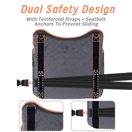 Dog Car Seat for Small to Medium Dogs 35 lbs, Safety Dog Booster Travel Bed with Secure Safe Buckles & Clip-On Leash, Soft Waterproof Washable Cat Car Seat with Storage Pockets，Black