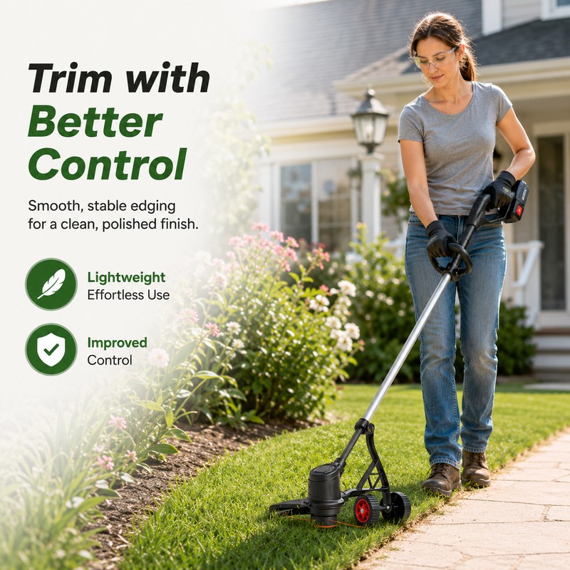 Adjustable Trimmer Support Wheel for Lawn Edging – Universal Auxiliary