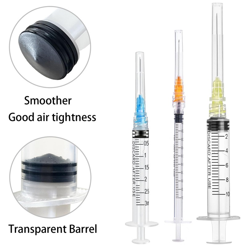 23 Gauge 1 inch Needle with Syringe， 3cc Syringe with