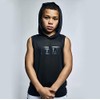 Battle Youth - Sudadera con Capucha sin Mangas, Azul/Blanco, Large