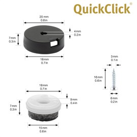 'Wagner QuickClick Glides – Set of 4 for Screwing On/Ultrasoft ", Ø 20mm