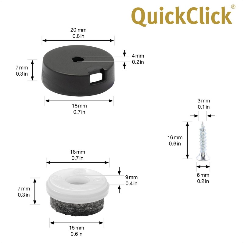'Wagner QuickClick Glides – Set of 4 for Screwing On/Ultrasoft