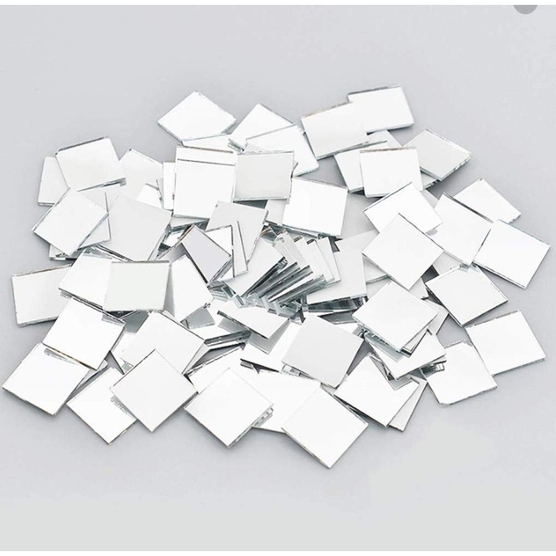 Self Adhesive Real Glass Silver Mirrors Mosaic Tiles Sticker for