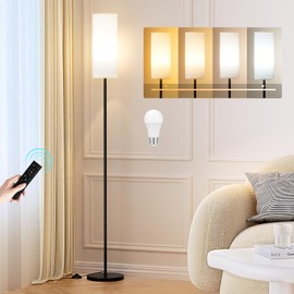 Ambimall Floor Lamps for Living Room, 64" Modern Floor Lamp with Remote Control and Stepless Dimmable Colors Temperature & Brightness, Standing Lamps for Living Room Bedroom Office, 9W Bulb Included
