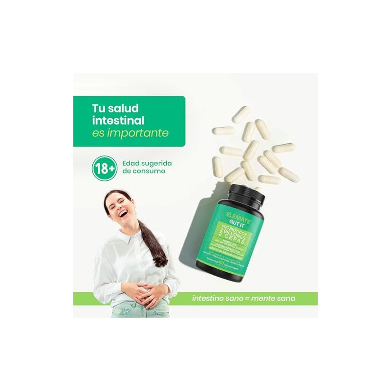 Gut Probiotic Suplemento Natural Probióticos Prebióticos Enzimas Digestivas Citrato Magnesio