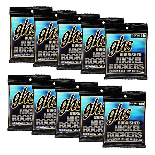 GHS Strings BNR-L - 10 PACK - Burnished Nickel Rockers,