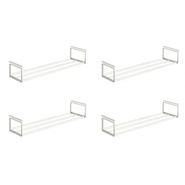 HGZBS Expandable Shoe Rack Organizer - Adjustable Shoe Rack & Under Cabinet Shelf - for Shoe or Clothing Storage and Organization, Under Shelf Storage (White,4 Pcs)