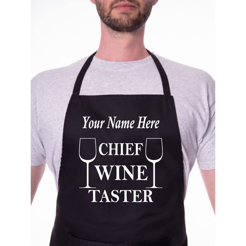 Print4U Personalise This Apron Chief Wine Taster Any Name Here