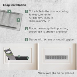 Vent Systems 20 x 3 Inch (Outer Dimensions) Air Supply Ventilation Grille - White Aluminum Rectangle Intake/Exhaust Door Vent Deflector - HVAC for Home Improvement Floor, Wall Duct Cover