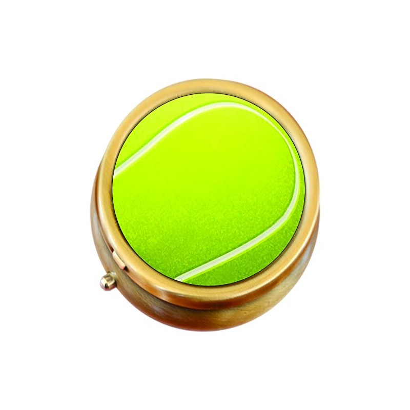 Tennis Ball Brass Pill Box