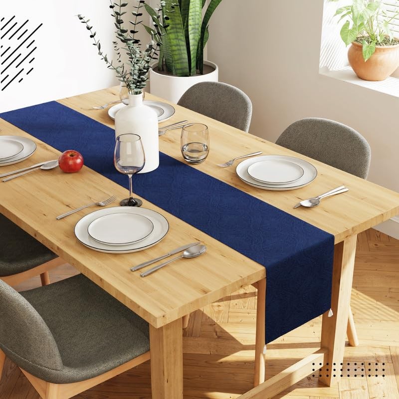 Encasa XO Dining Table Runner | Embossed Velvet | 32x150