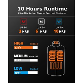 Venustas Softshell Heated Vest for Men, 10 Hrs Runtime, Electric Heating Golf Vest, lightweight windproof vest