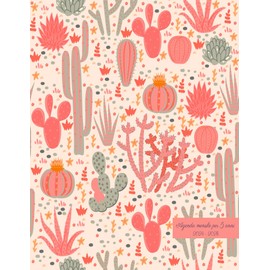 agenda mensile 5 anni 2024-2028 a4: 60 mesi planner book quinquiennale italiano, pianificatore mensile grandi dimensioni. Stile cactus rosa.