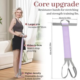 Resistance Bands with Handles Heavy Duty, Fabric Exercise Bands for Pull Ups, Strength Training, Workout Equipment for Women & Men, Non-Slip 120lbs Stretch Bands for Legs, Arms, Ankle Fitness (Purple)