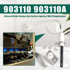 Upgraded 903110 903110A Furnace Hot Surface Ignitors 632504 With Plug, Round Silicon Nitride Universal Hot Surface Igniters Kit 632313,632313C, FC047 fit for Nordyne Furnace Igniters for M1/Mg1E Unit