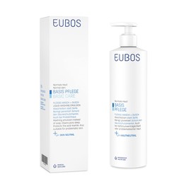 Eubos Washing emulsion with dosage blue, 400 ml, against blemished skin, gentle body cleansing, dermatologically tested, pH neutral