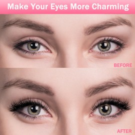 Magnetic Eyelashes with Applicator,2 Pair False Eyelashes Magnetic No Glue Needed Fake Lashes Waterproof Cat Eye Best Magnetic Lashes Natural Look with Eyelash Brush Easy to Wear Remove for Beginners